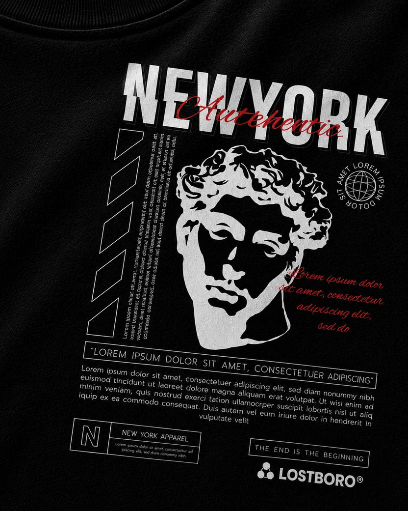 NewYork Marble Unisex Oversized T-Shirt