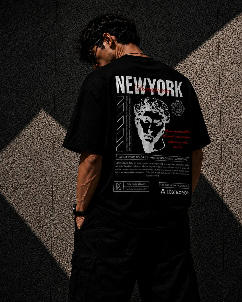 NewYork Marble Unisex Oversized T-Shirt